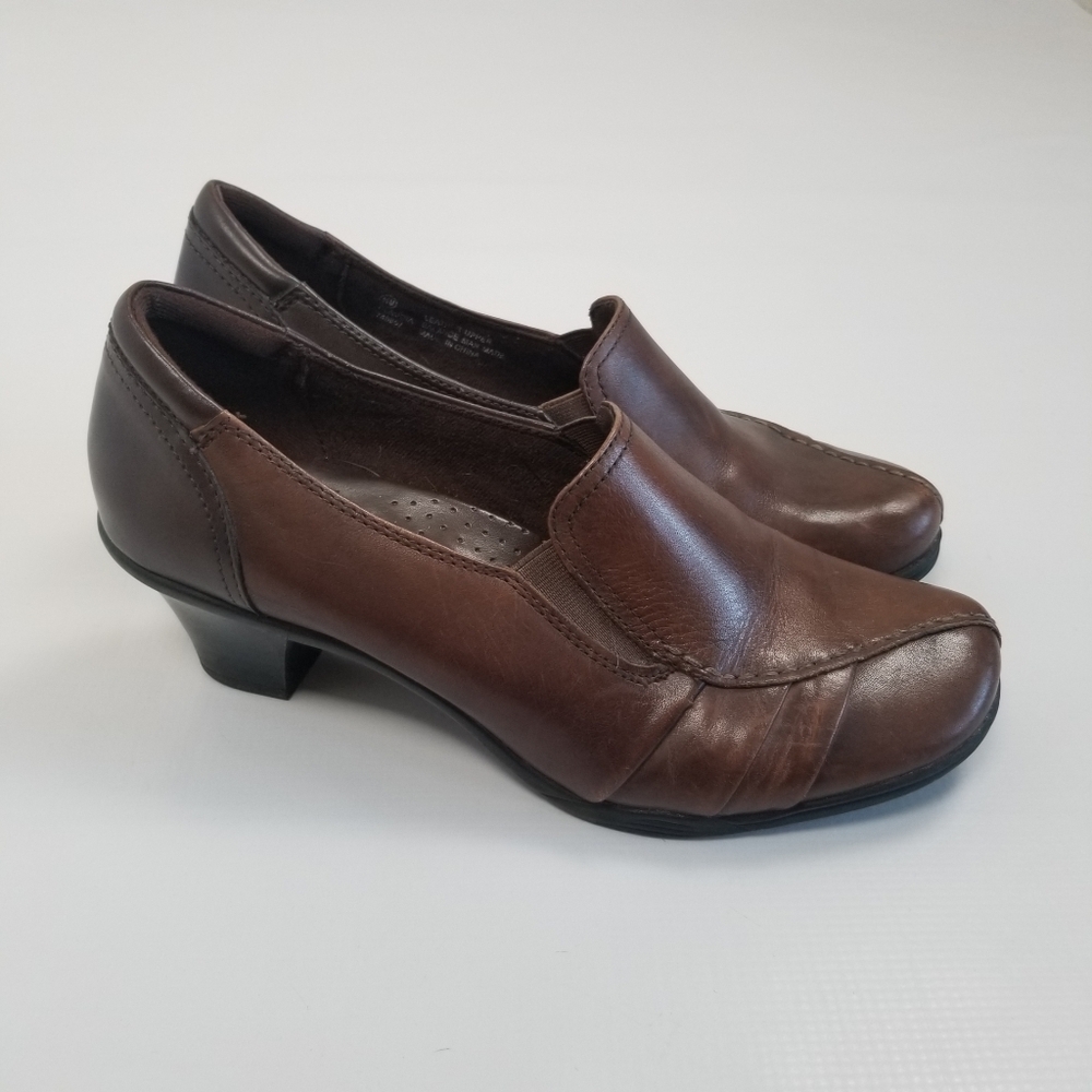 Michel M Claudia Leather Heeled Loafers Shoes 11